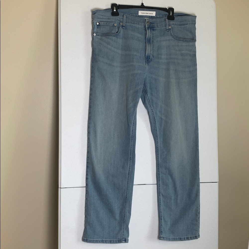 Calvin Klein Jeans Slim Straight Fit Light Blue Denim W 38 L 30